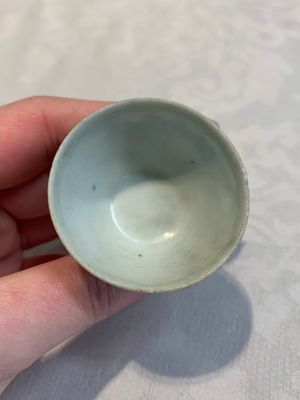 Six Chinese blue and white 'Hatcher cargo' stem cups with dragons, Transitional period — photo 31