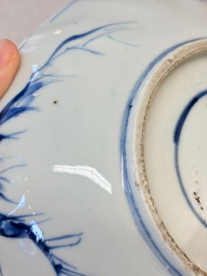 Six Chinese blue and white ko-sometsuke 'Crane' plates for the Japanese market — photo 15