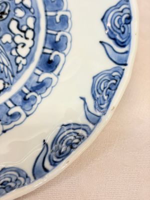 Six Chinese blue and white ko-sometsuke 'Crane' plates for the Japanese market — photo 21