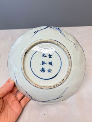 Six Chinese blue and white ko-sometsuke 'Crane' plates for the Japanese market — photo 22