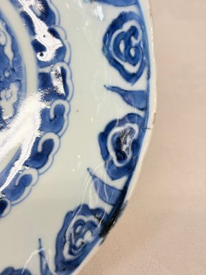 Six Chinese blue and white ko-sometsuke 'Crane' plates for the Japanese market — photo 38