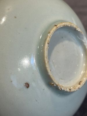 Six Chinese blue and white 'leaf and poem' saucers, Shunzhi — photo 13