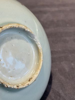 Six Chinese blue and white 'leaf and poem' saucers, Shunzhi — photo 14