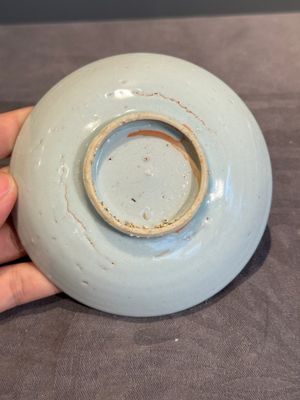 Six Chinese blue and white 'leaf and poem' saucers, Shunzhi — photo 16