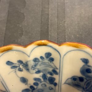 Six Chinese blue and white lobed plates with ducks and butterflies, Kangxi — 照片 6