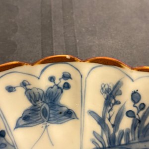 Six Chinese blue and white lobed plates with ducks and butterflies, Kangxi — 照片 7