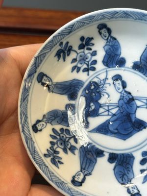 Six Chinese blue and white 'Long Eliza' cups and saucers, various marks, Kangxi — 照片 22