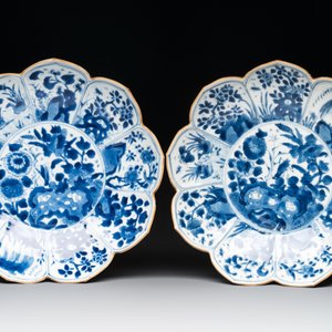 Six Chinese blue and white 'lotus' plates, Kangxi — photo 2