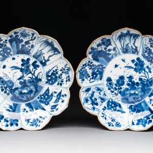 Six Chinese blue and white 'lotus' plates, Kangxi — photo 4