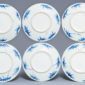 Six Chinese blue and white 'phoenix' chargers, 19th C. — photo 2