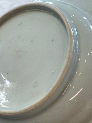 Six Chinese blue and white plates, a dish and a large tile, Yongzheng/Qianlong — foto 12
