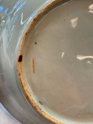 Six Chinese blue and white plates, a dish and a large tile, Yongzheng/Qianlong — foto 36