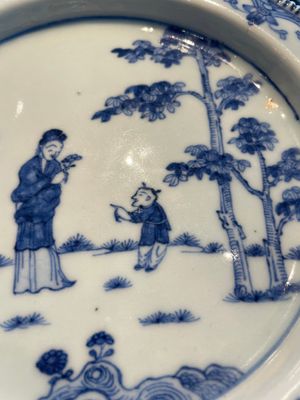 Six Chinese blue and white plates probably after a European silver model, Qianlong — photo 13
