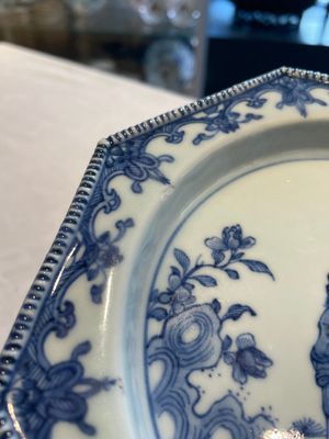 Six Chinese blue and white plates probably after a European silver model, Qianlong — photo 6