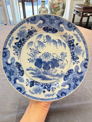 Six Chinese blue and white plates with floral design, Qianlong — 照片 5