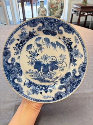 Six Chinese blue and white plates with floral design, Qianlong — 照片 7