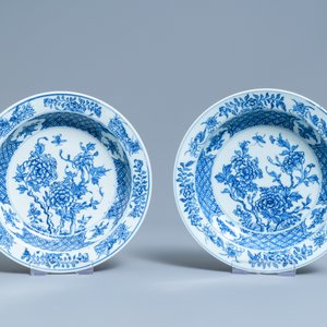 Six Chinese blue and white plates, Yongzheng/Qianlong — 照片 4