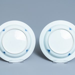 Six Chinese blue and white plates, Yongzheng/Qianlong — 照片 7