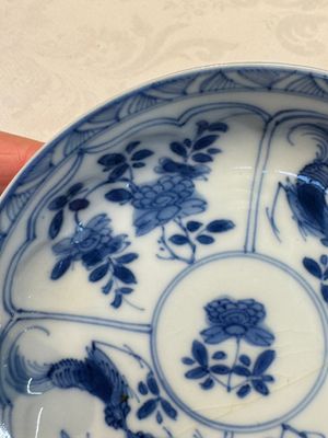Six Chinese blue and white 'Rooster' cups and saucers, Kangxi — photo 16