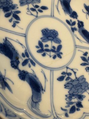 Six Chinese blue and white 'Rooster' cups and saucers, Kangxi — photo 19