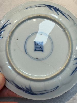 Six Chinese blue and white 'Rooster' cups and saucers, Kangxi — photo 20