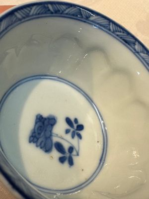 Six Chinese blue and white 'Rooster' cups and saucers, Kangxi — photo 9