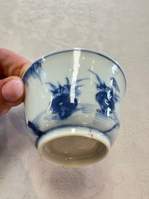 Six Chinese blue and white 'Scholar in a Garden' cups and saucers, Yongzheng — photo 16