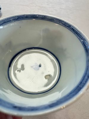 Six Chinese blue and white 'Scholar in a Garden' cups and saucers, Yongzheng — photo 22