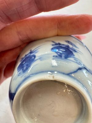Six Chinese blue and white 'Scholar in a Garden' cups and saucers, Yongzheng — photo 27