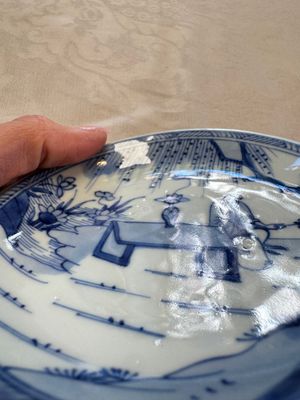 Six Chinese blue and white 'Scholar in a Garden' cups and saucers, Yongzheng — photo 34