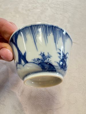 Six Chinese blue and white 'Scholar in a Garden' cups and saucers, Yongzheng — photo 4