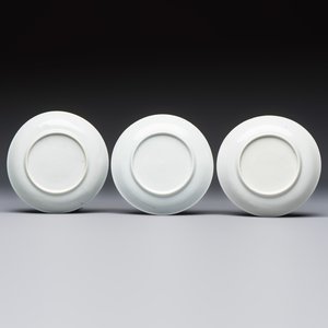Six Chinese blue and white 'Scholar in a Garden' cups and saucers, Yongzheng — photo 5