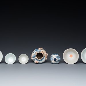 Six Chinese blue and white shipwreck porcelain wares, Transitional period and later — 照片 6