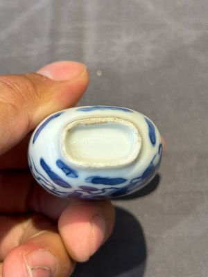 Six Chinese blue and white snuff bottles, 19th C. — photo 24