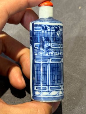 Six Chinese blue and white snuff bottles, 19th C. — photo 40