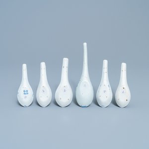 Six Chinese blue and white spoons with figures and pagoda, 19/20th C. — photo 2