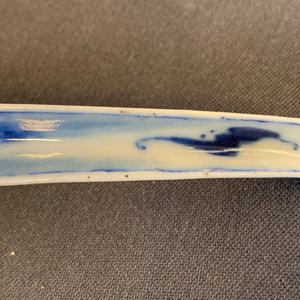 Six Chinese blue and white spoons with figures and pagoda, 19/20th C. — photo 7