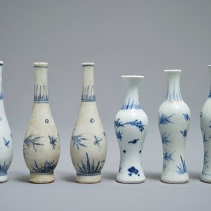 Six Chinese blue and white vases with floral design, Hatcher cargo, Transitional period — photo 3
