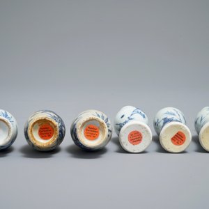 Six Chinese blue and white vases with floral design, Hatcher cargo, Transitional period — photo 5