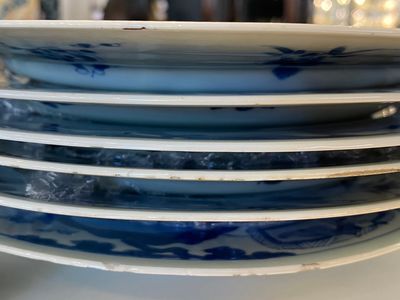 Six Chinese blue and white 'Xi Xiang Ji' dishes, Kangxi — 照片 6