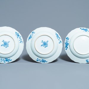 Six Chinese blue and white 'Xi Xiang Ji' plates, Qianlong — 照片 5