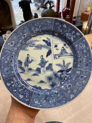 Six Chinese blue and white 'Xi Xiang Ji' plates, Qianlong — 照片 14