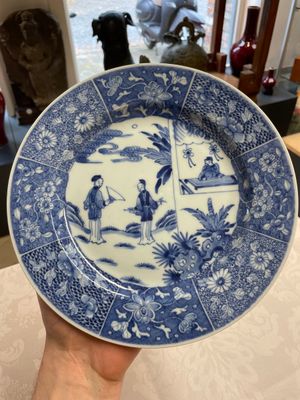 Six Chinese blue and white 'Xi Xiang Ji' plates, Qianlong — 照片 17