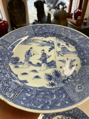 Six Chinese blue and white 'Xi Xiang Ji' plates, Qianlong — 照片 10