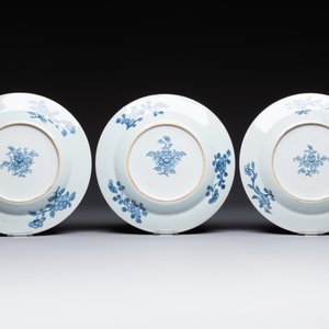 Six Chinese blue and white 'Xi Xiang Ji' plates, Qianlong — 照片 3
