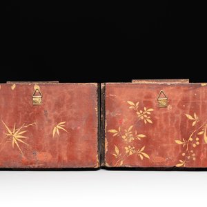 Six Chinese bone-inlaid lacquered wooden furniture panels with hunting scenes, 18/19th C. — photo 9