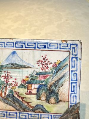 Six Chinese Canton enamel rectangular plaques with landscape, figural, floral and European subject designs, Qianlong — photo 64