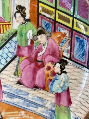 Six Chinese Canton famille rose deep plates with narrative design, 19th C. — photo 11