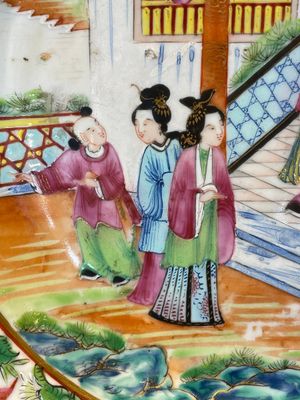 Six Chinese Canton famille rose deep plates with narrative design, 19th C. — photo 12