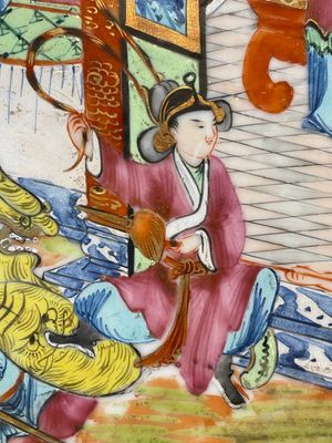 Six Chinese Canton famille rose deep plates with narrative design, 19th C. — photo 3